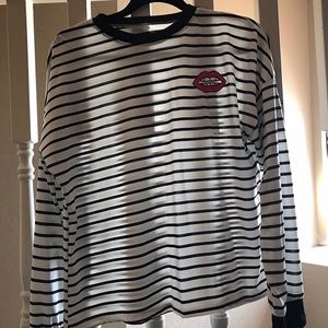 Striped long sleeve top